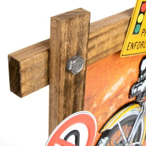 ZEP metalen wanddecoratie GRANTS 59x40x4 cm Motorfiets