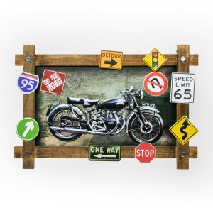 ZEP Muurdecoratie GALLUP 59x40x4 cm Motorfiets