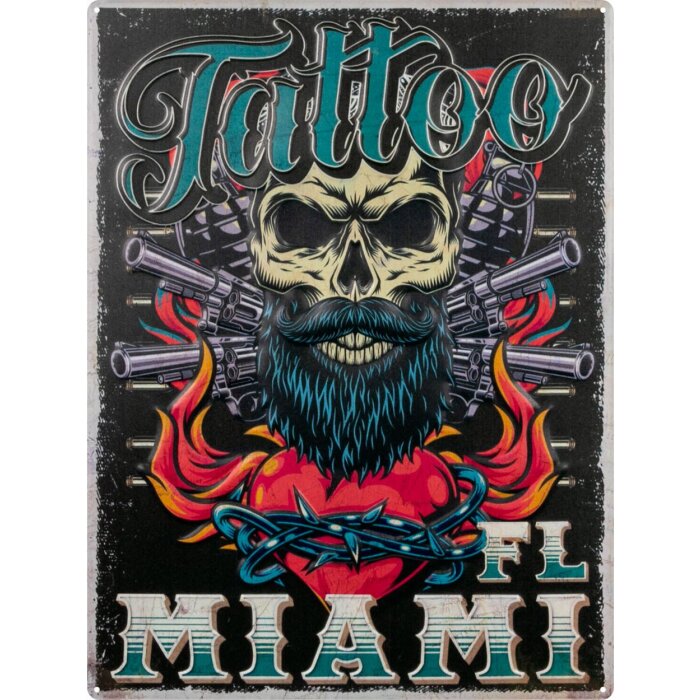 ZEP Tinnen bord TATTOO 47x35x0,5 cm Miami