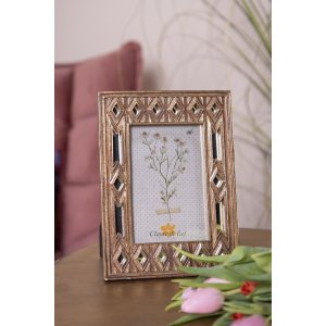 Clayre & Eef 2F1009 Fotolijst 16x2x22 cm - 10x15 cm Goudkleurig