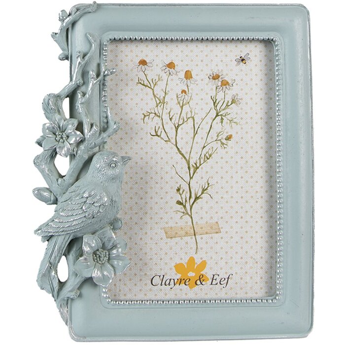 Clayre & Eef 2F1016 Fotolijst 16x2x19 cm - 10x15 cm Blauw