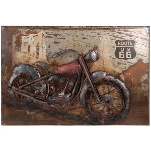 Clayre & Eef 5WA0189 Muurdecoratie Motorfiets 60x4x40...