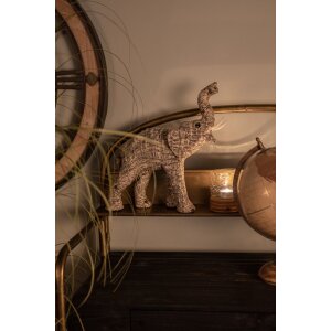 Clayre & Eef 65181M Decoratie Olifant 30 cm Wit - Zwart