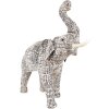 Clayre & Eef 65181M Decoratie Olifant 30 cm Wit - Zwart