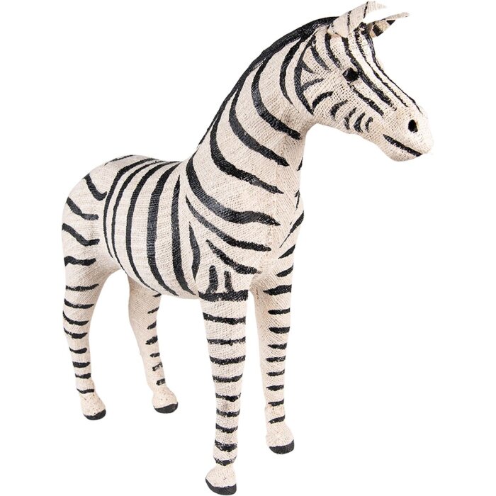 Clayre & Eef 65182M Decoratie Zebra 27x10x28 cm Zwart - Wit