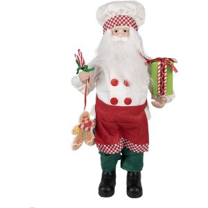 Clayre & Eef 65215 Decoratie Kerstman 26x16x46 cm Rood