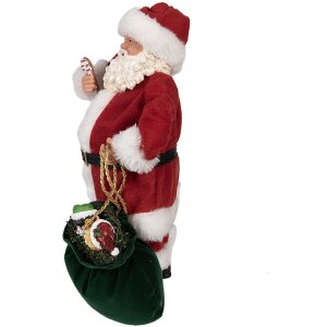 Clayre & Eef 65224 Decoratie Kerstman 16x8x28 cm Rood