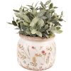 Clayre & Eef 6CE1551L Decoratie Bloempot Ø 20x15 cm Roze - Groen