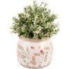 Clayre & Eef 6CE1551M Decoratie Bloempot Ø 15x13 cm Roze - Groen