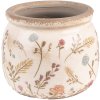 Clayre & Eef 6CE1551S Decoratie Bloempot Ø 12x9 cm Roze - Groen