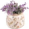 Clayre & Eef 6CE1551S Decoratie Bloempot Ø 12x9 cm Roze - Groen