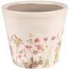 Clayre & Eef 6CE1555S Decoratie Bloempot Ø 12x10 cm Roze - Beige