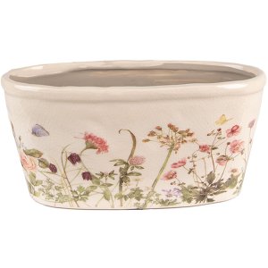 Clayre & Eef 6CE1557L Decoratie Bloempot 27x13x14 cm...