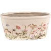 Clayre & Eef 6CE1557L Decoratie Bloempot 27x13x14 cm Roze - Beige Ovaal