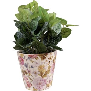 Clayre & Eef 6CE1562M Decoratie Bloempot Ø 17x16 cm Roze - Beige