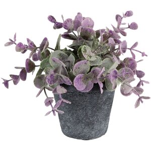 Clayre & Eef 6CE1579S Decoratie Bloempot Ø 8x7 cm Grijs