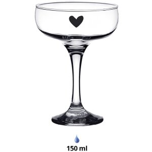 Clayre & Eef 6GL4376 Champagneglas Ø 10x14 cm - 150 ml