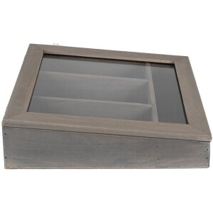 Clayre & Eef 6H1583G Bestekbak 30x30x8 cm Grijs Vierkant