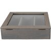 Clayre & Eef 6H1583G Bestekbak 30x30x8 cm Grijs Vierkant