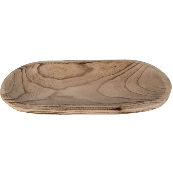 Clayre & Eef 6H2130 Schaal 40x18x4 cm Bruin Rechthoekige Schaal