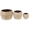 Clayre & Eef 6H2136 Bloempot (set van 3) Ø 24x15 - Ø 18x13 - Ø 12x10 cm Bruin