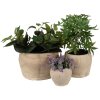 Clayre & Eef 6H2136 Bloempot (set van 3) Ø 24x15 - Ø 18x13 - Ø 12x10 cm Bruin