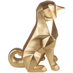 Clayre & Eef 6PR3721 Decoratie Hond Zittend 20x9x24 cm Goudkleurig