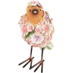 Clayre & Eef 6PR4882 Decoratie Vogel 7x10x12 cm Roze