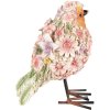 Clayre & Eef 6PR4882 Decoratie Vogel 7x10x12 cm Roze