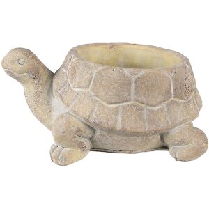 Clayre & Eef 6TE0458 Bloempot Schildpad Ø 22x16x10 cm Beige