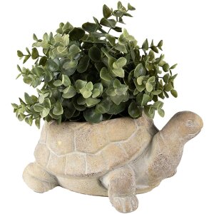 Clayre & Eef 6TE0458 Bloempot Schildpad Ø 22x16x10 cm Beige