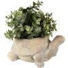 Clayre & Eef 6TE0458 Bloempot Schildpad Ø 22x16x10 cm Beige