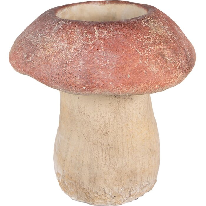 Clayre & Eef 6TE0460L Bloempot Champignon Ø 21x23 cm Bruin - Rood