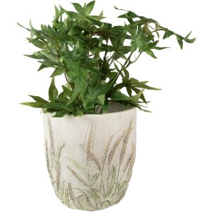 Clayre & Eef 6TE0463M Bloempot Ø 16x17 cm Groen - Beige Rond