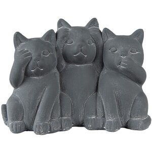 Clayre & Eef 6TE0475 Decoratie Katten 22x10x16 cm Grijs