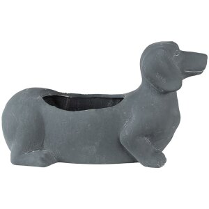 Clayre & Eef 6TE0479 Bloempot Hond 30x12x16 cm Grijs