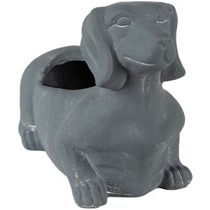 Clayre & Eef 6TE0479 Bloempot Hond 30x12x16 cm Grijs