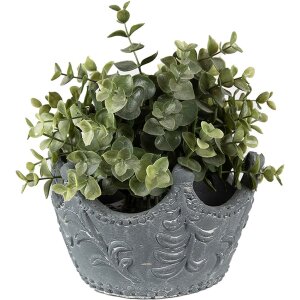 Clayre & Eef 6TE0481M Bloempot Crown 18x17x12 cm Grijs