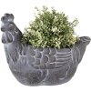 Clayre & Eef 6TE0488 Bloempot Kip 29x17x23 cm Grijs