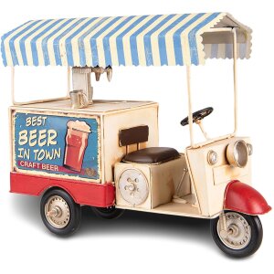 Clayre & Eef 6Y4952 Model Biertrolley Driewieler 30x12x24 cm Blauw - Beige