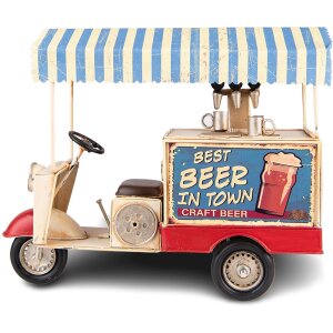 Clayre & Eef 6Y4952 Model Biertrolley Driewieler 30x12x24 cm Blauw - Beige