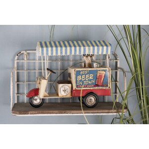 Clayre & Eef 6Y4952 Model Biertrolley Driewieler 30x12x24 cm Blauw - Beige