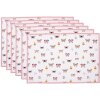 Clayre & Eef BPD40 Placemat (6 stuks) 48x33 cm Beige - Roze