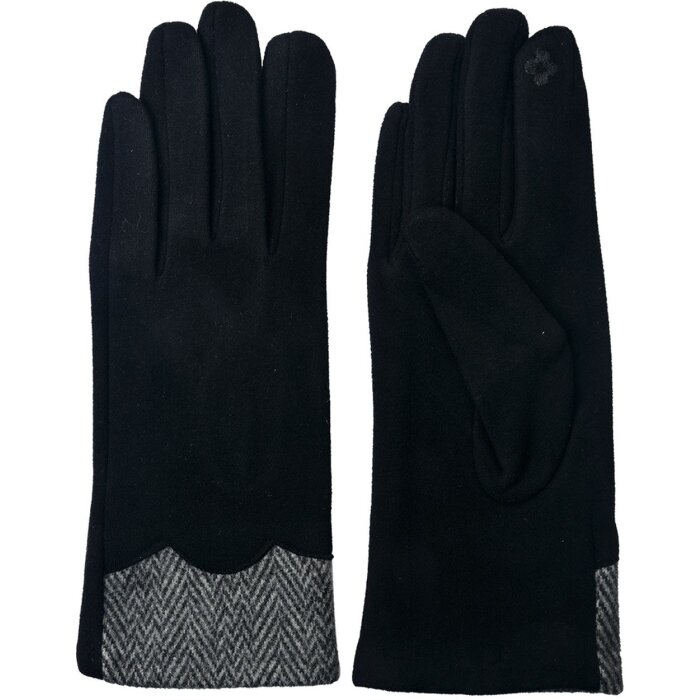 Clayre & Eef JZGL0037 Winterhandschoenen 8x24 cm Zwart Zwart