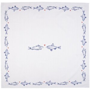 Clayre & Eef SSF03 Tafelkleed 130x180 cm Wit-Blauw...