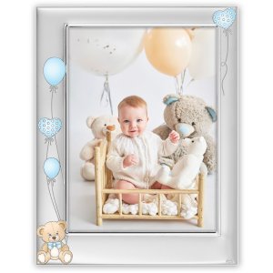 ZEP metalen baby fotolijst Ivan blauw 10x15 cm zilver...