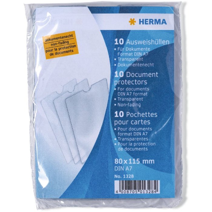 HERMA 1328 ID-kaarthouders 80x115 mm Documenten DIN A7 Transparant