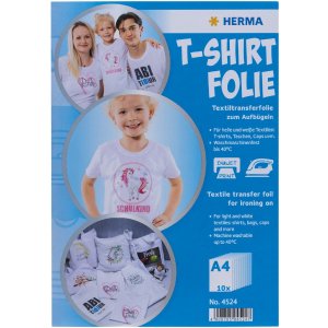 HERMA 4524 T-shirt transferfolie A4 voor lichtgekleurd textiel 10 vellen