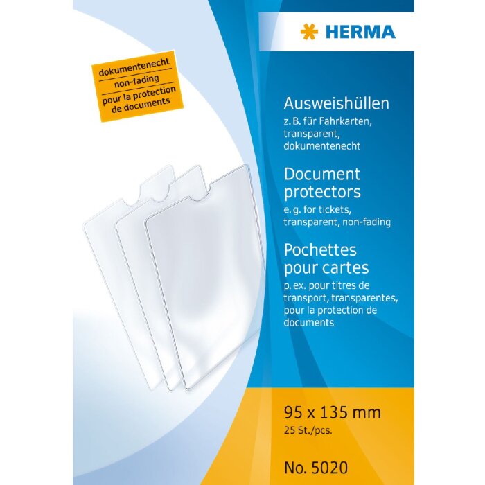 HERMA 5020 ID-kaarthulzen 95x135 mm voor kaartjes/kinderidentiteitskaarten