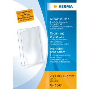 HERMA 5043 ID-kaarthoezen 2xDIN A6 vouwenveloppen